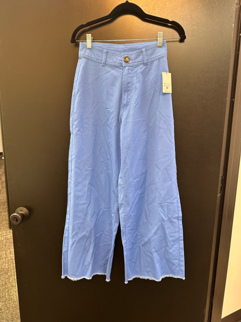 Billabong Light Blue Cropped Wide-Leg Pants
